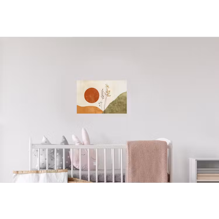 Zon - Abstract - Takken - Oranje Muursticker klein -kinderkamer