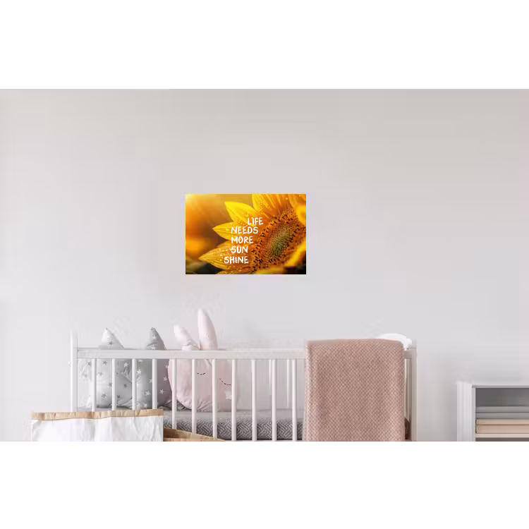 Zonnebloem - Close up - Geel - Quote Muursticker klein -kinderkamer