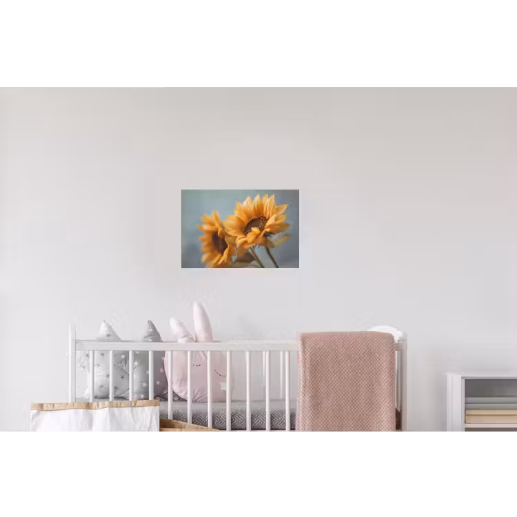 Zonnebloemen - Geel - Wazig Muursticker klein -kinderkamer