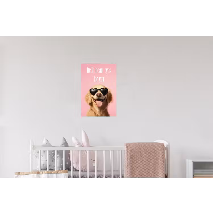 Zonnebril - Hartjes - Hond - Valentijn Muursticker klein -kinderkamer