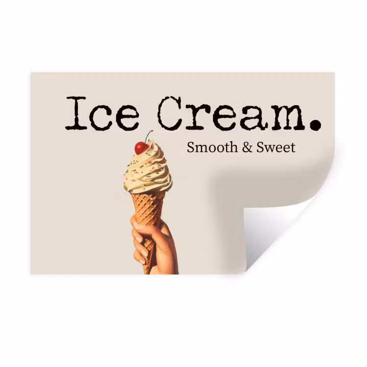 Ice cream - Softijs - Kleurrijk - Kers Muursticker klein -3d