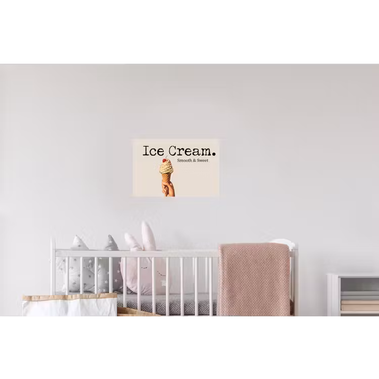 Ice cream - Softijs - Kleurrijk - Kers Muursticker klein -kinderkamer