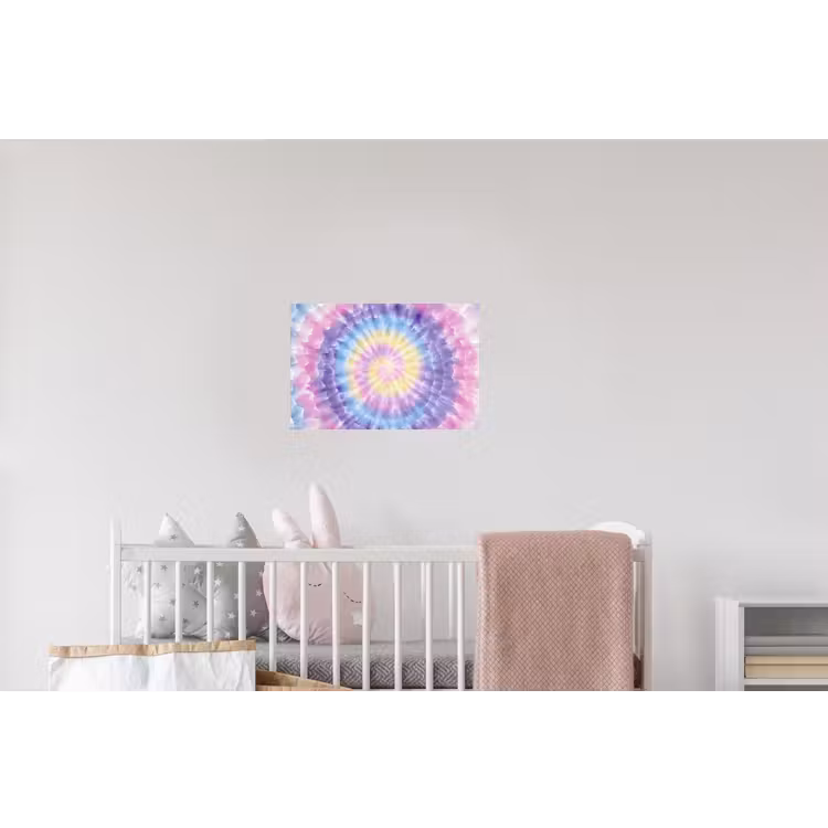 Spiraal - Tie dye - Pasteltinten Muursticker klein -kinderkamer