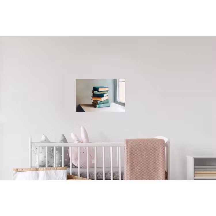 Stapel - Boeken - Groen - Daglicht Muursticker klein -kinderkamer