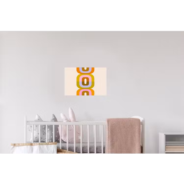 Stapel - Vormen - Geblokt - Oranje Muursticker klein -kinderkamer