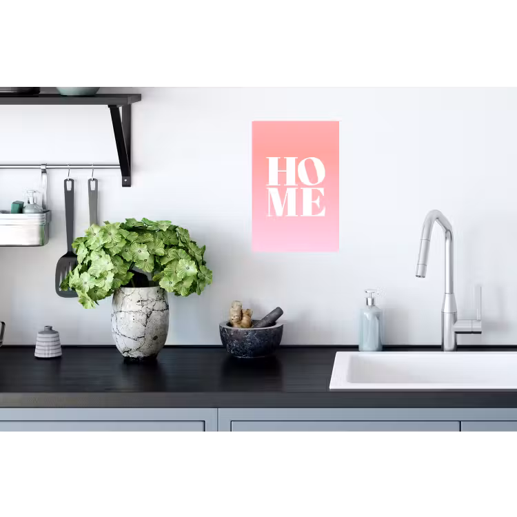 Home - Letters - Groot - Roze Muursticker klein -keuken