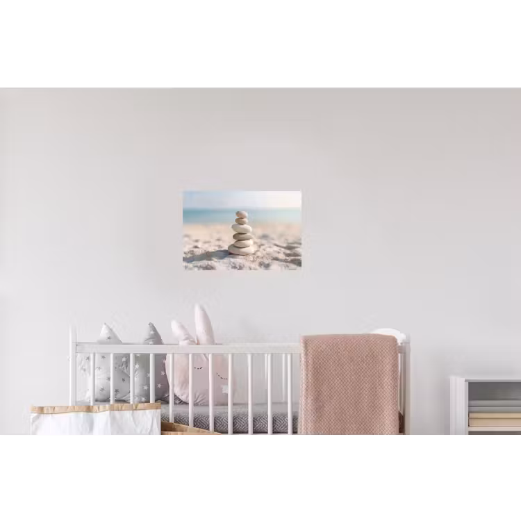 Stenen - Stapel - Zand - Zee Muursticker klein -kinderkamer