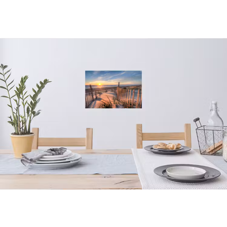 Strand - Zee - Duin - Zonsondergang - Landschap Muursticker klein -eettafel