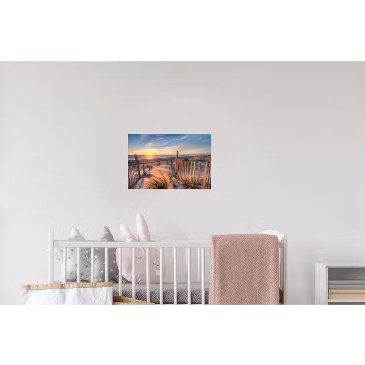 Strand - Zee - Duin - Zonsondergang - Landschap Muursticker klein -kinderkamer