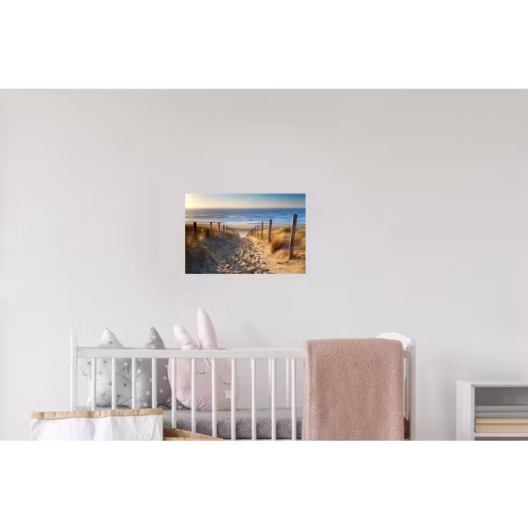 Strand - Zee - Nederland - Duinen - Zon Muursticker klein -kinderkamer