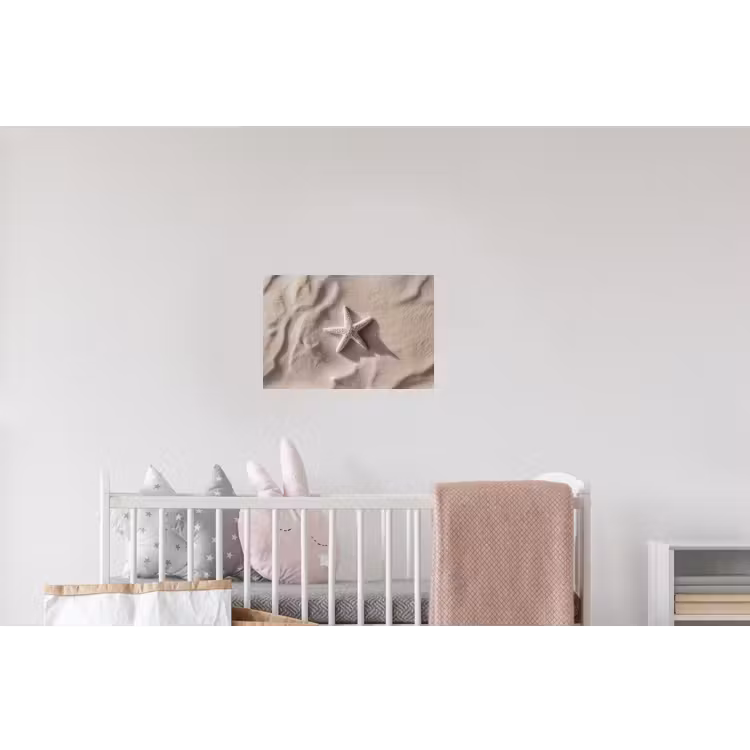 Strand - Zeester - Zand - Beige Muursticker klein -kinderkamer