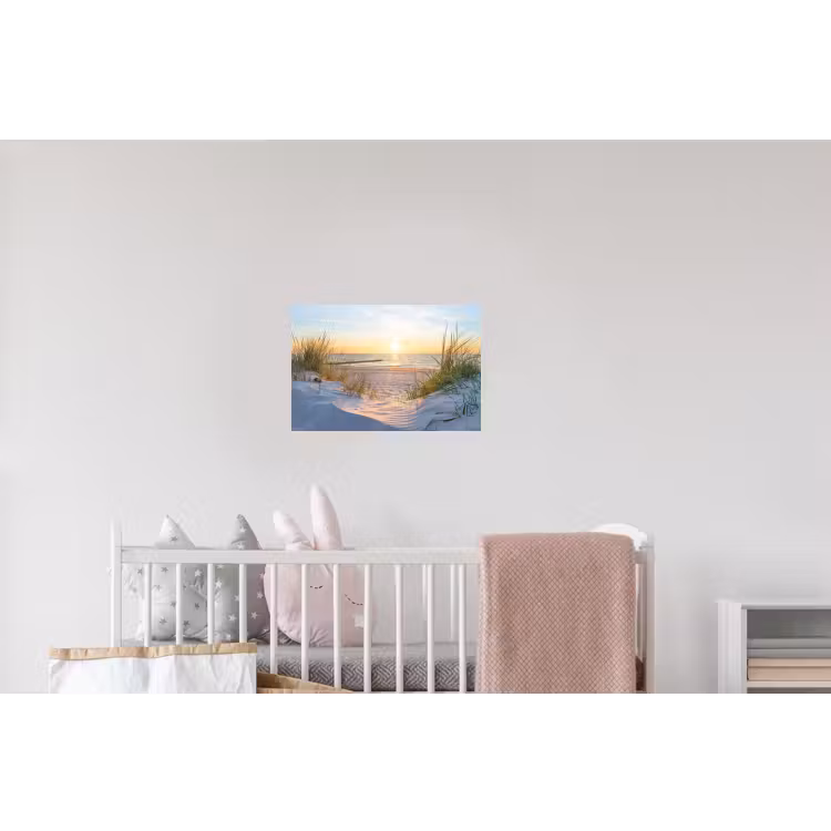 Strand - Zon - Duin - Gras - Zand - Horizon Muursticker klein -kinderkamer