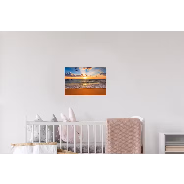 Strand - Zonsondergang - Zee - Wolken - Horizon Muursticker klein -kinderkamer