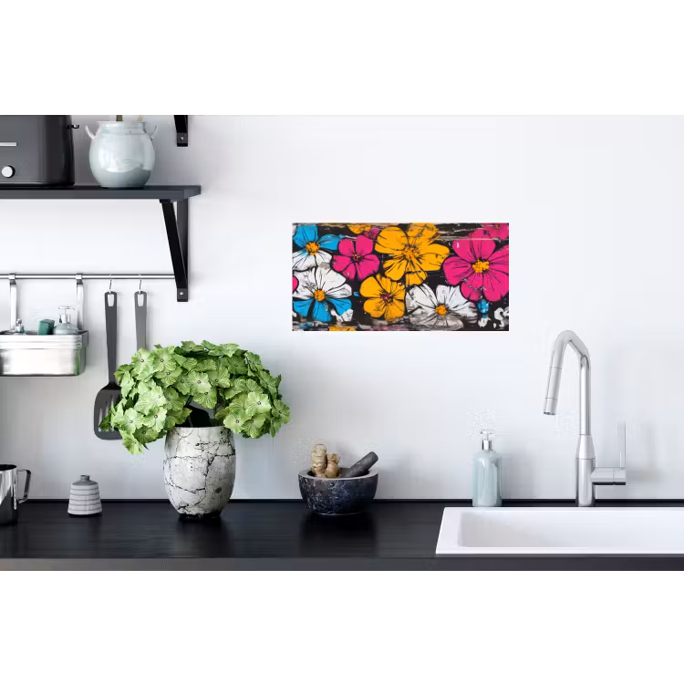 Street Art - Bloemen - Mix Muursticker klein -keuken