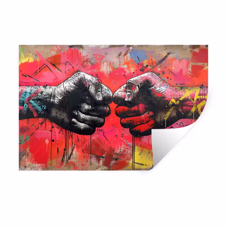 Street art - Handen - Graffiti - Kunst - Banksy Muursticker klein -3d
