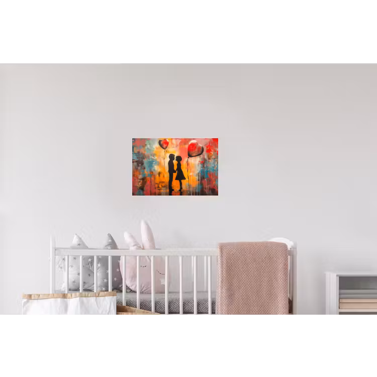 Street art - Liefde - Graffiti - Kunst - Banksy Muursticker klein -kinderkamer