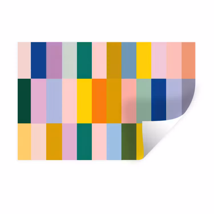 Stroken - Blauw - Patroon - Abstract Muursticker klein -3d