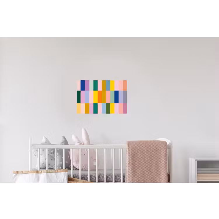 Stroken - Blauw - Patroon - Abstract Muursticker klein -kinderkamer