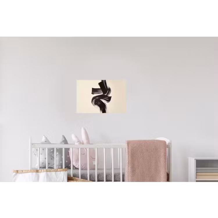 Strepen - Zwart - Abstract Muursticker klein -kinderkamer