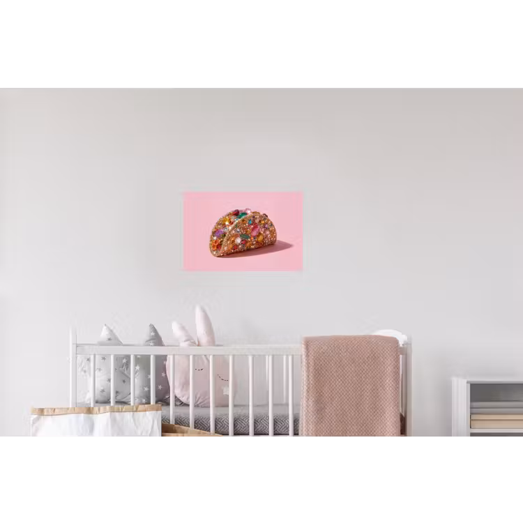 Taco - Kleurrijk - Edelstenen - Goud Muursticker klein -kinderkamer