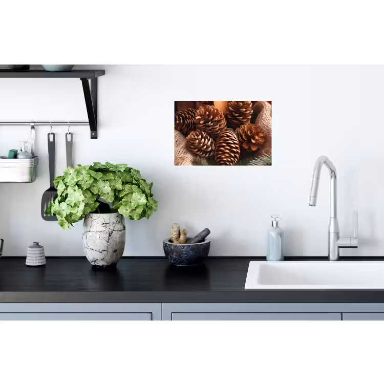 Dennenappels - Boom - Winter - Natuur - Bruin Muursticker klein -keuken