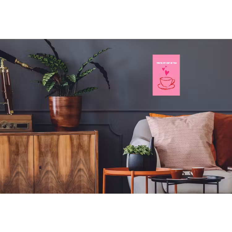 Thee - Roze - Valentijn - Tekst Muursticker klein -kamerbank