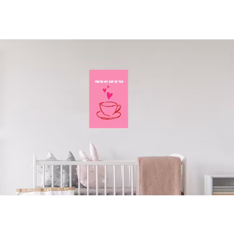 Thee - Roze - Valentijn - Tekst Muursticker klein -kinderkamer