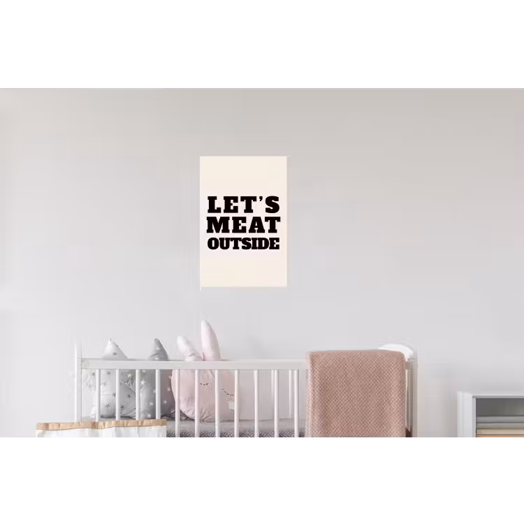 Tekst - Blokletters - Zwart - Vlees Muursticker klein -kinderkamer