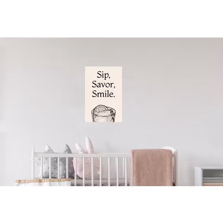 Tekst - Glas - Getekend - Citroen Muursticker klein -kinderkamer