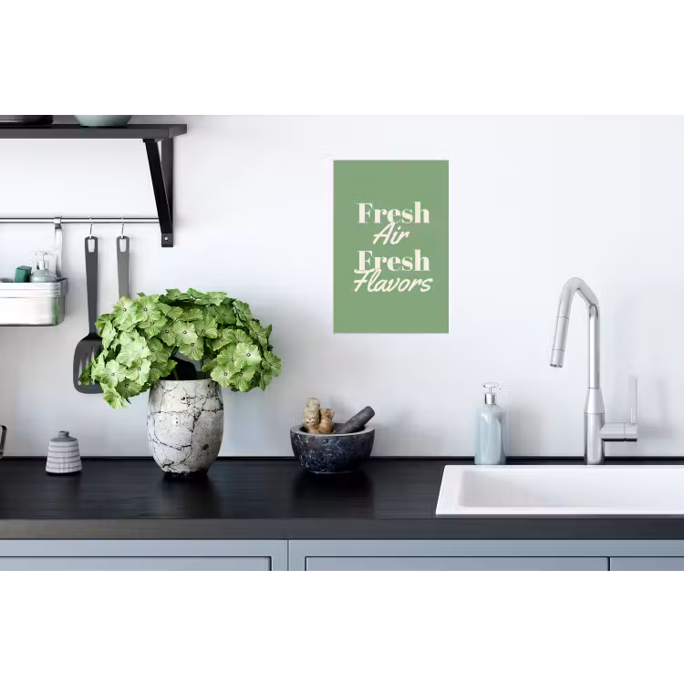 Tekst - Groen - Sierlijk - Letters Muursticker klein -keuken