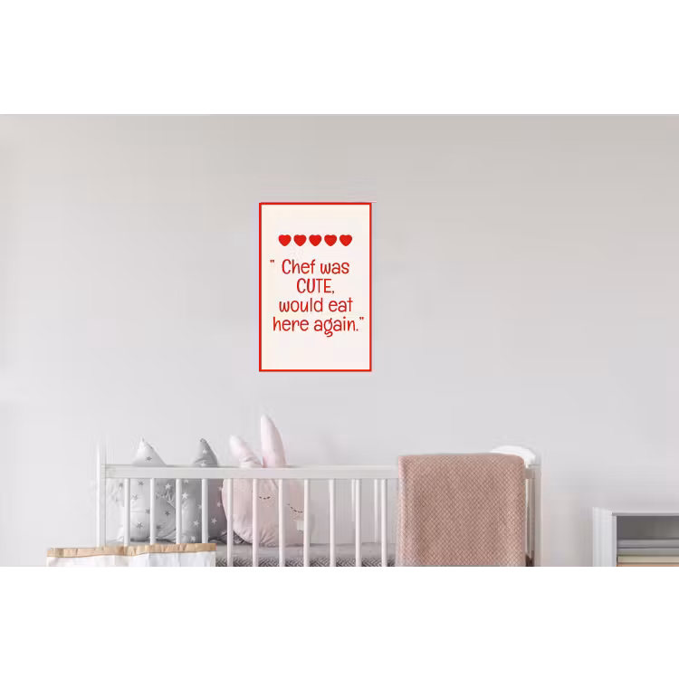 Tekst - Rood - Hartjes Muursticker klein -kinderkamer
