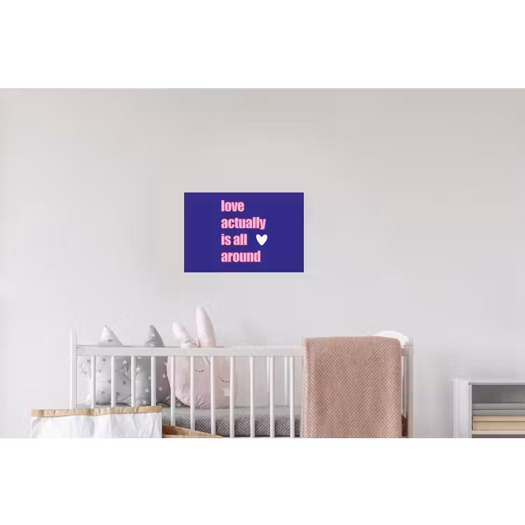Tekst - Valentijn - Love - Blauw Muursticker klein -kinderkamer