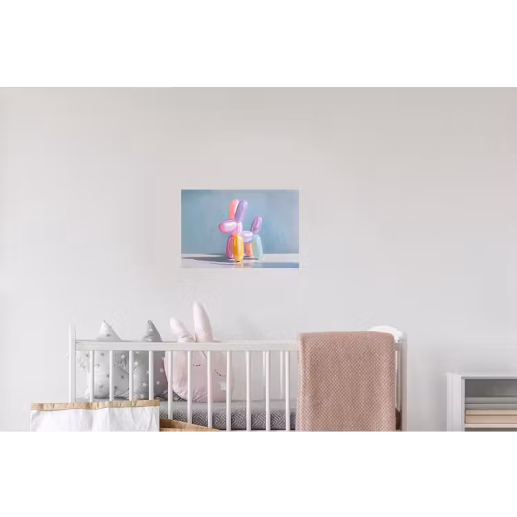 Dier - Ballon - Pasteltinten - Glanzend Muursticker klein -kinderkamer