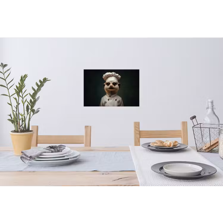 Dier - Kok - Stokstaartje Muursticker klein -eettafel