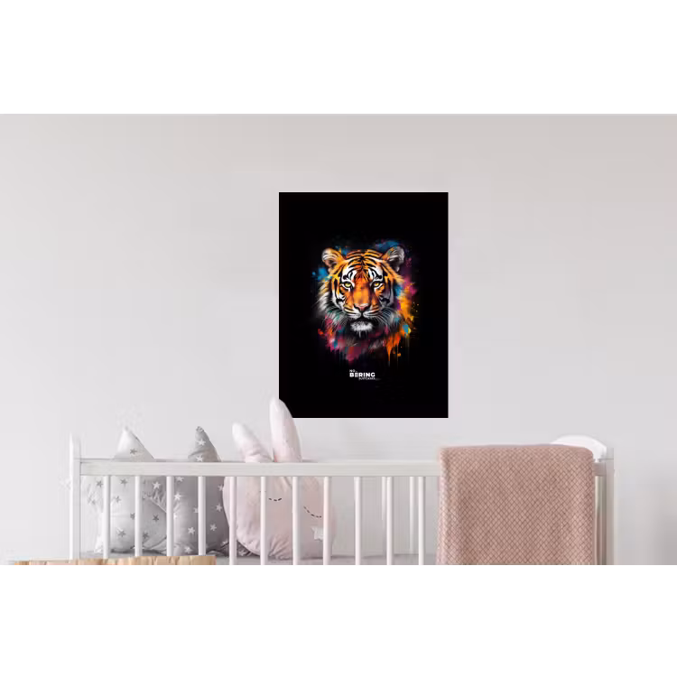 Tijger als street art kunstwerk Muursticker klein -kinderkamer
