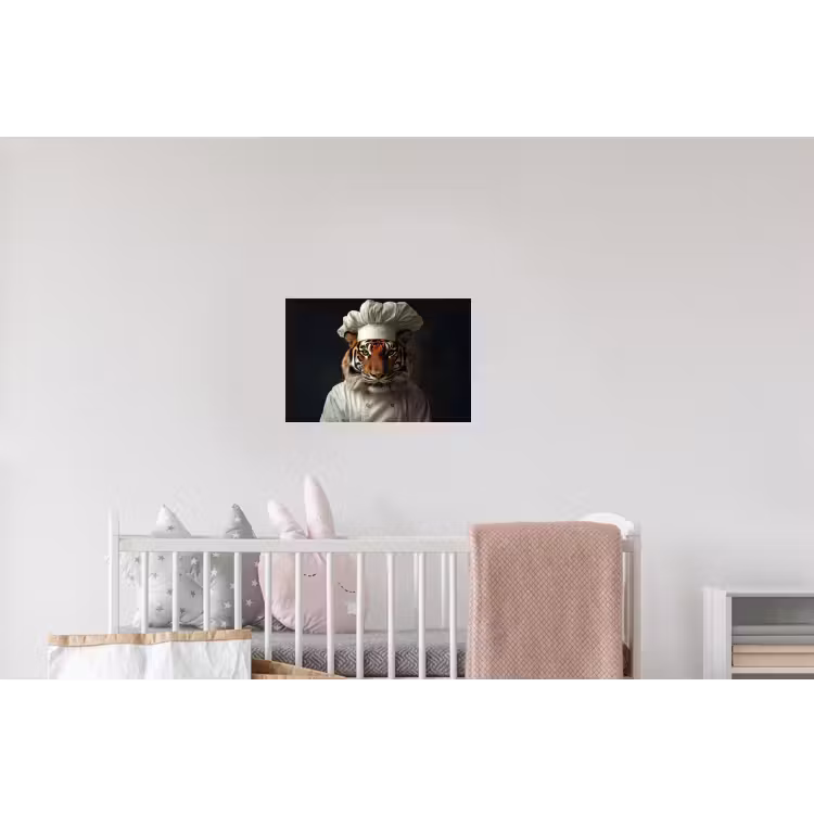 Tijger - Kokskleding - Bruin Muursticker klein -kinderkamer