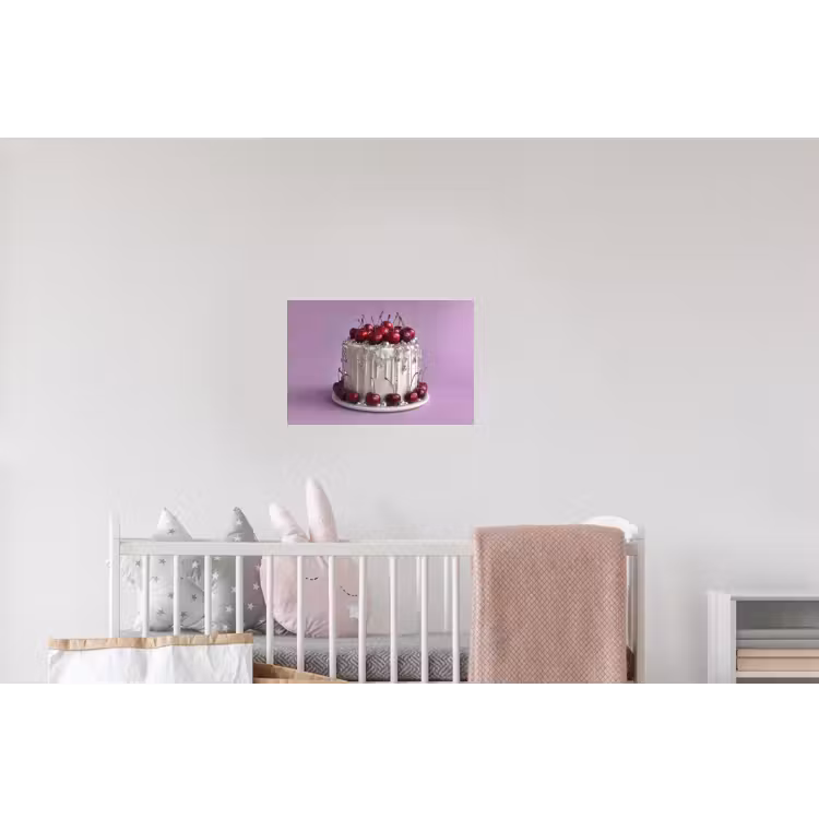 Taart - Kersen - Juwelen - Rood Muursticker klein -kinderkamer