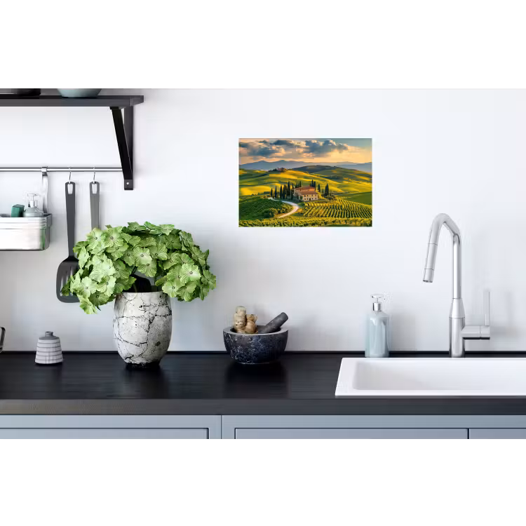 Toscane - Landschap - Wijngaarden Muursticker klein -keuken