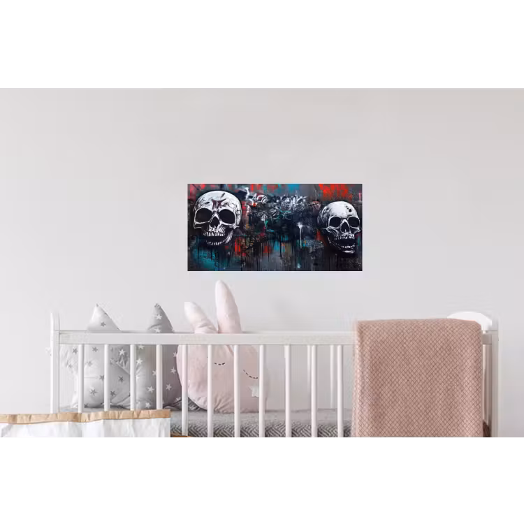 Schedels - Graffiti - Abstract Muursticker klein -kinderkamer