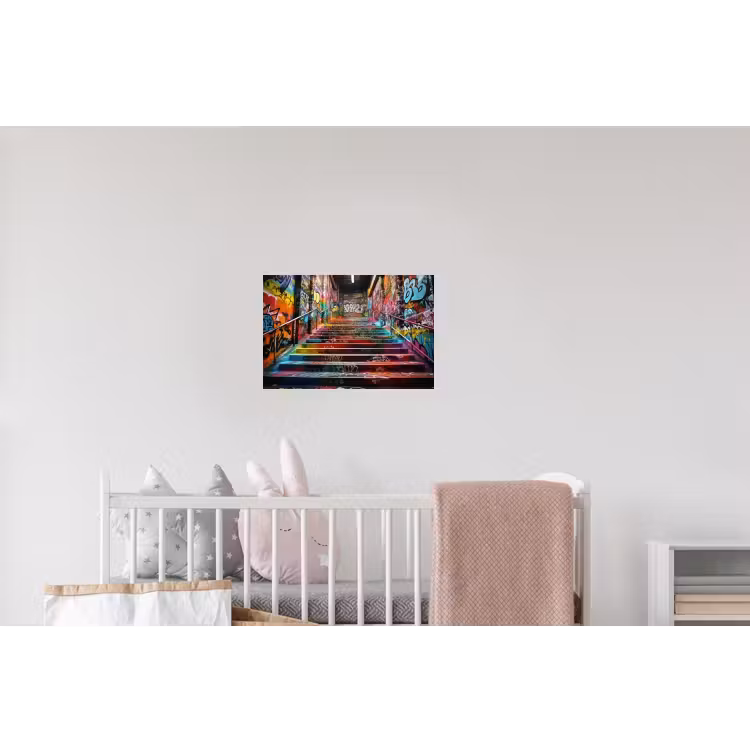 Trap - Graffiti - Kleuren - Kunst Muursticker klein -kinderkamer