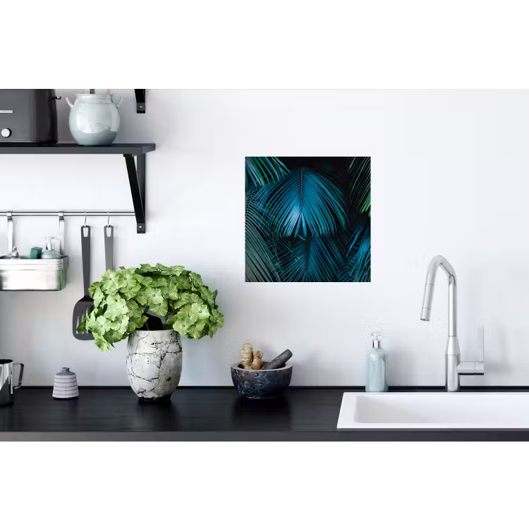 Inductie beschermer - Inductie afdekplaat - Tropical - Jungle - Bladeren - Groen Muursticker klein -keuken