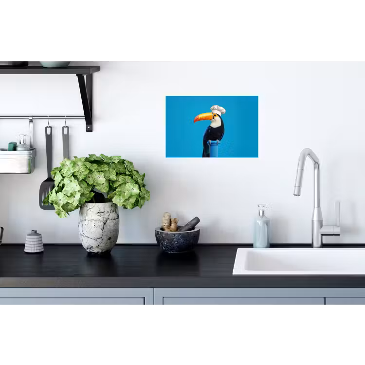 Tucan - Sokkel - Vogel - Koksmuts Muursticker klein -keuken