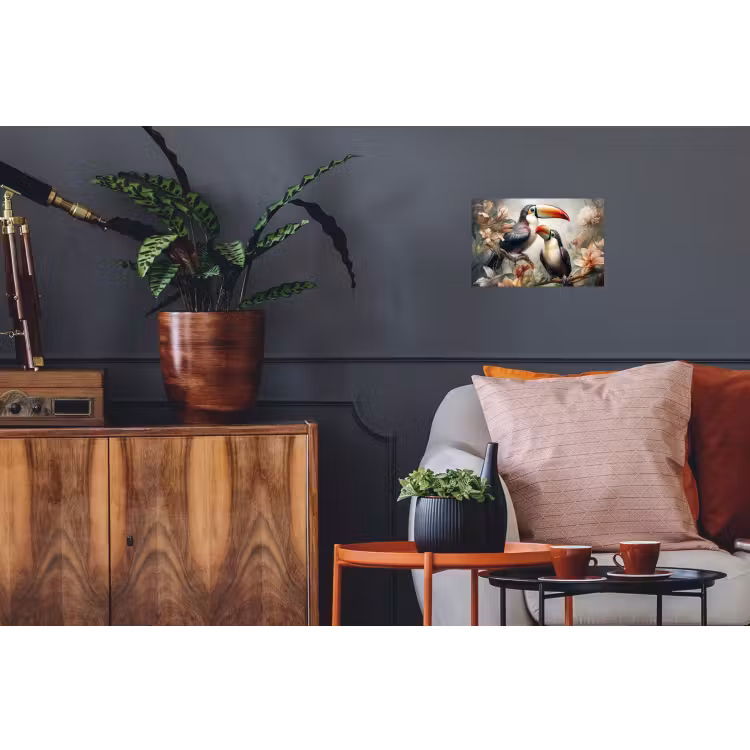Toekan - Vogels - Bloemen - Jungle Muursticker klein -kamerbank