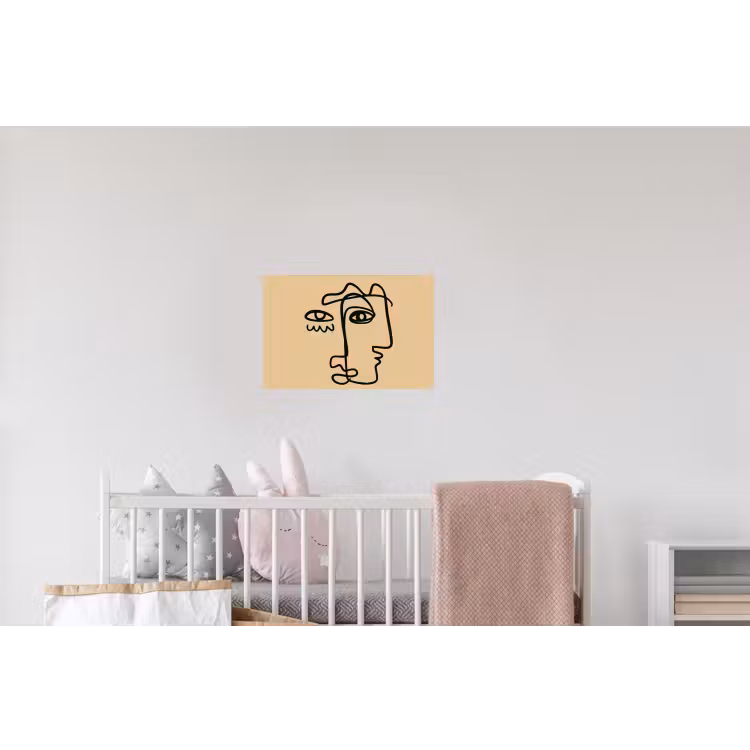 Overlappende profielen - Lichtbruin - Zwart Muursticker klein -kinderkamer