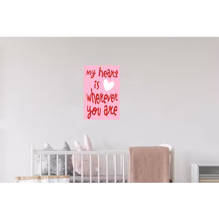 Valentijn - Hart - Liefde - Roze Muursticker klein -kinderkamer