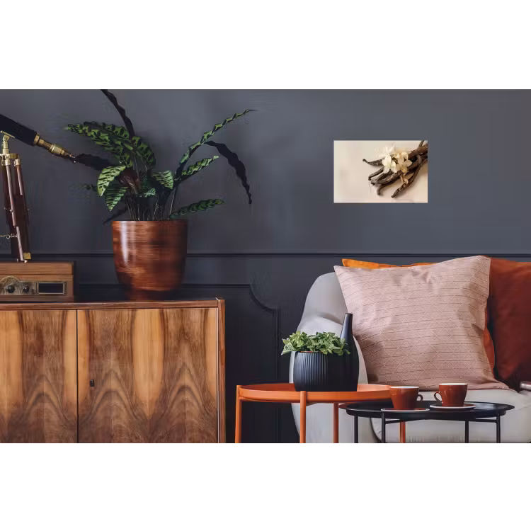 Vanille - Bloemen - Beige Muursticker klein -kamerbank