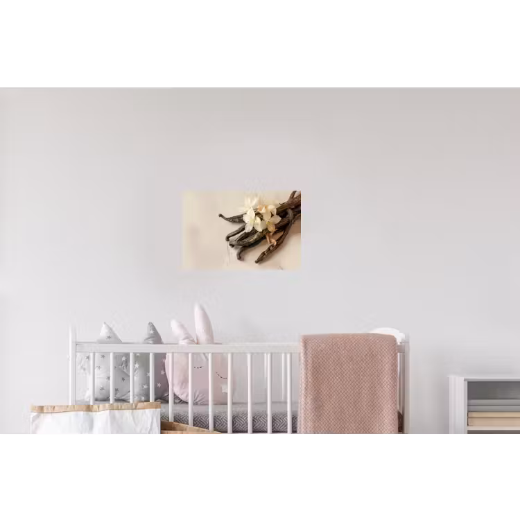 Vanille - Bloemen - Beige Muursticker klein -kinderkamer