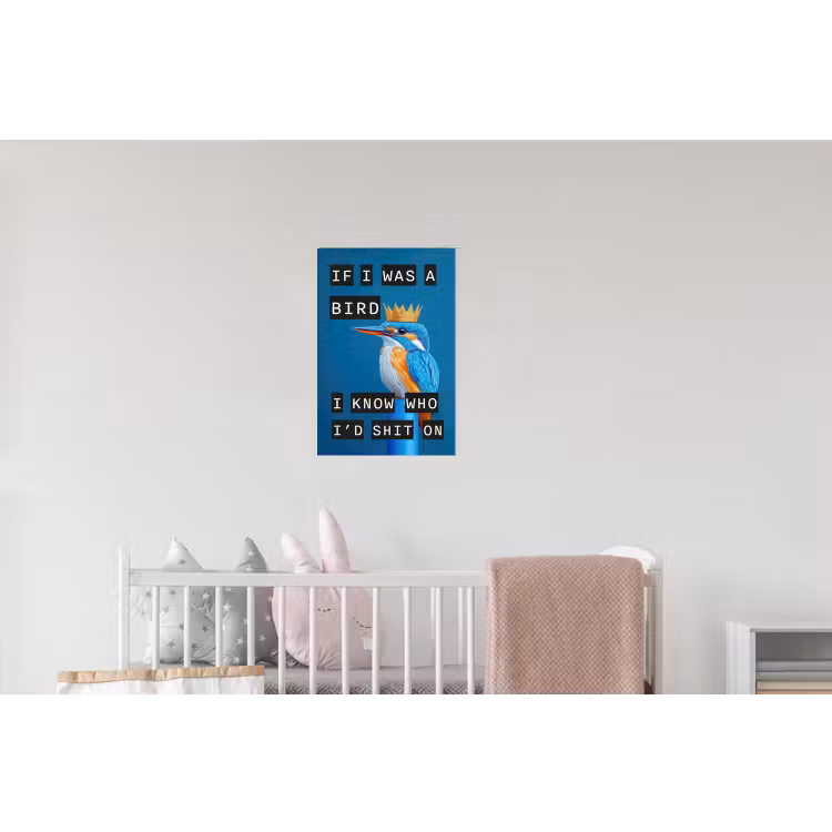 Vogel - Decoratie - Ijsvogel - Blauw Muursticker klein -kinderkamer
