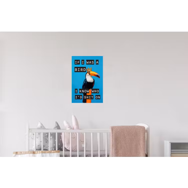 Vogel - Toekan - Blauw - Quotes Muursticker klein -kinderkamer