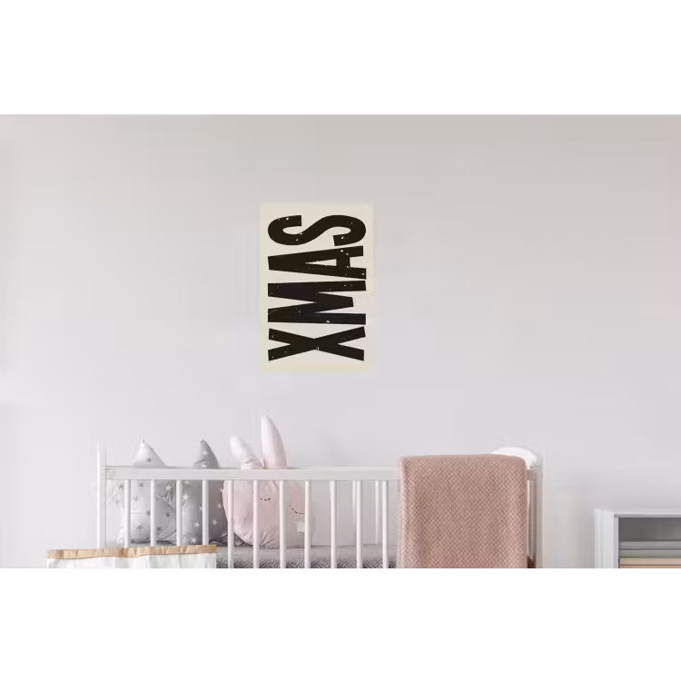 Kerst - Christmas - Japandi - Beige Muursticker klein -kinderkamer